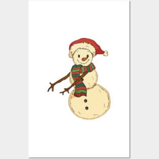 Christmas characters snow man t-shirt design Sticker Posters and Art